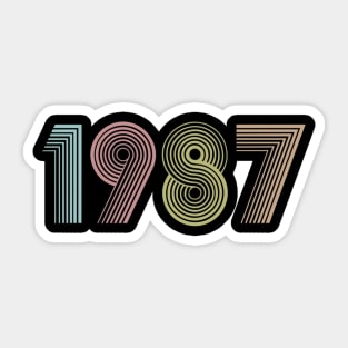 Vintage 1987 33nd Birthday Men Women Sticker